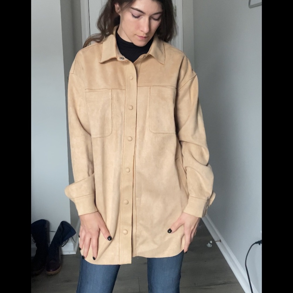 Beige Shacket / Chore Coat - Picture 7 of 9